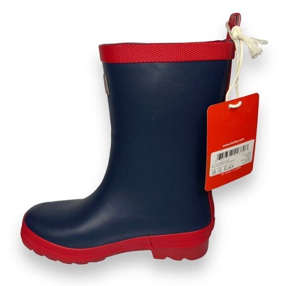 Hatley Navy & Red Rain Matte Boots RB0NAVY307 Youth 13 - Picture 6 of 10